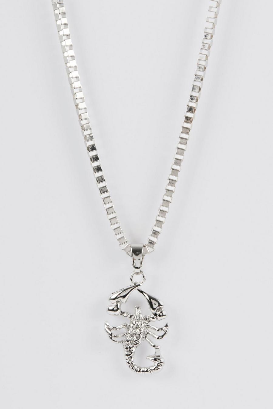 Silver argent Scorpion Pendant Necklace