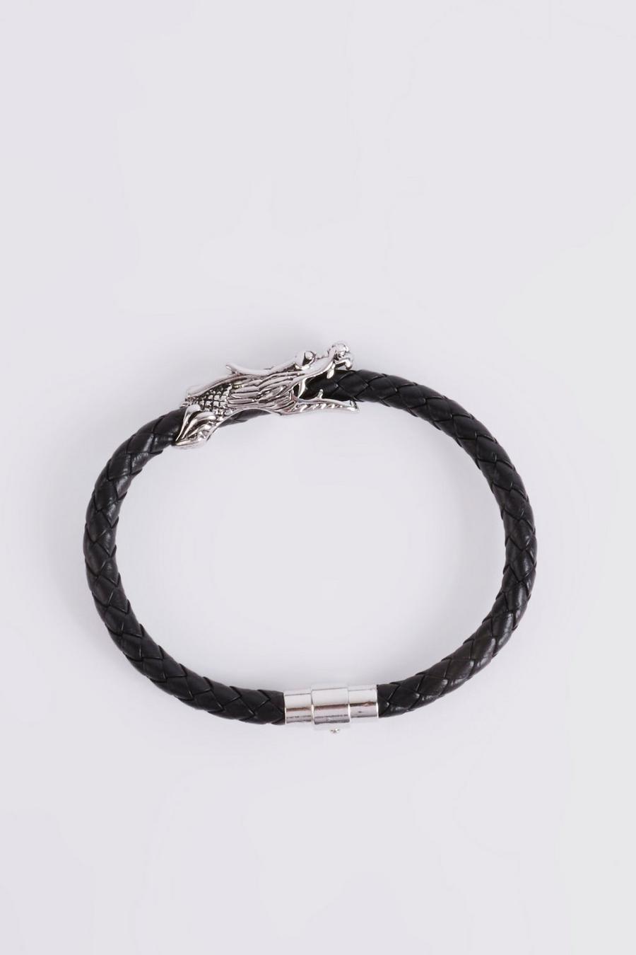 Black Dragon Pu Rope Bracelet image number 1