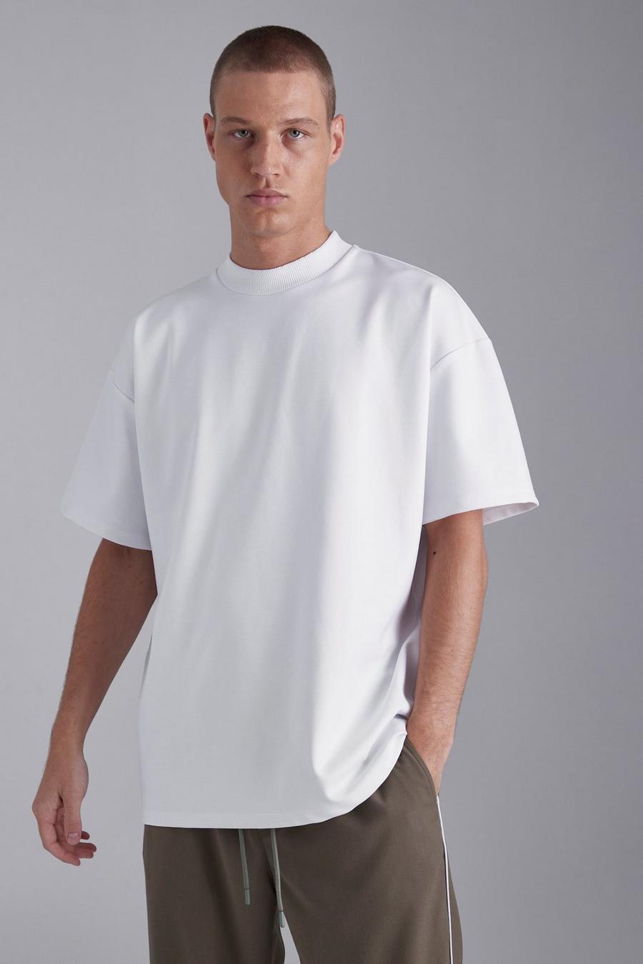 White vit Premium Oversize t-shirt i tjockt tyg