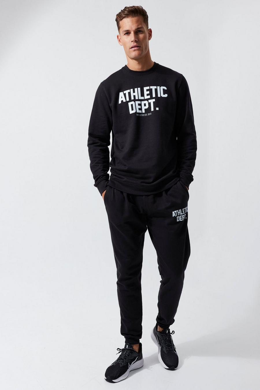 Black Tall Man Active Athletic Dept Sweat Tracksuit image number 1