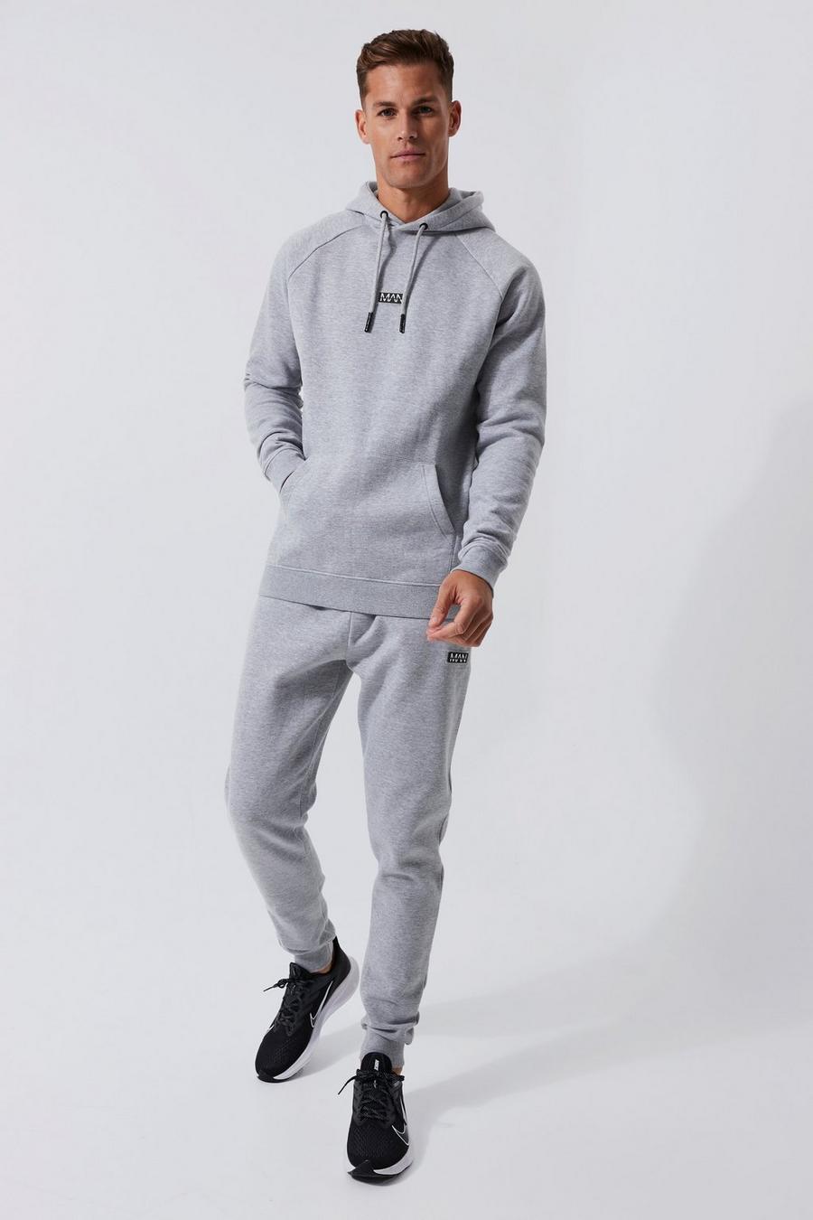 Grey marl Tall Man Active  Training Hooded Tracksuit  image number 1