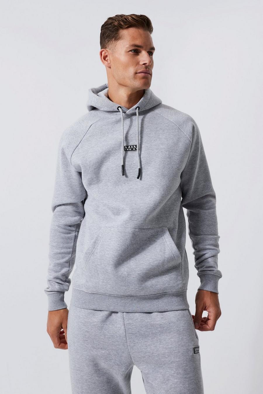Grey marl Tall Man Active Gym Training Hoodie  image number 1