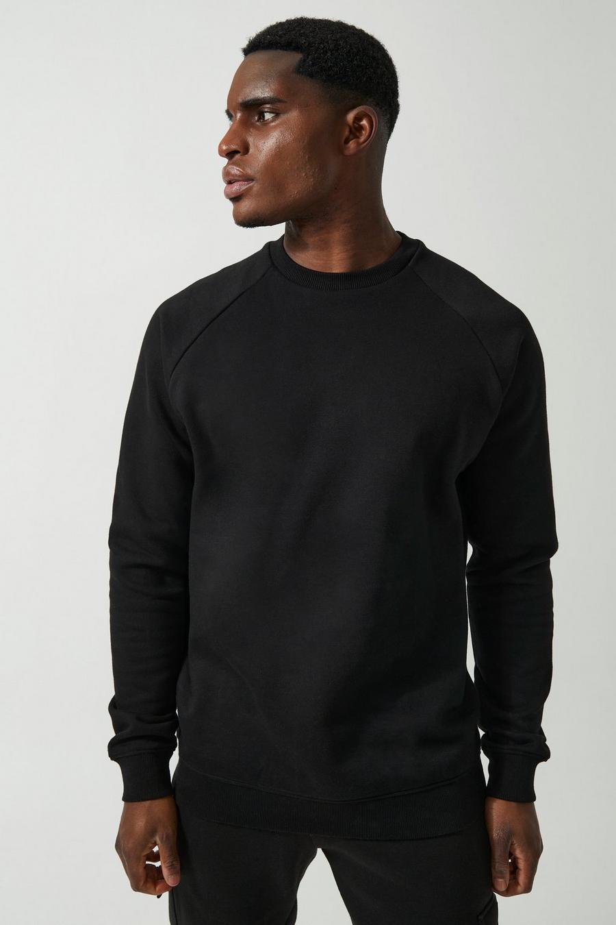 Tall Man Active Gym Raglan Sweatshirt, Black noir