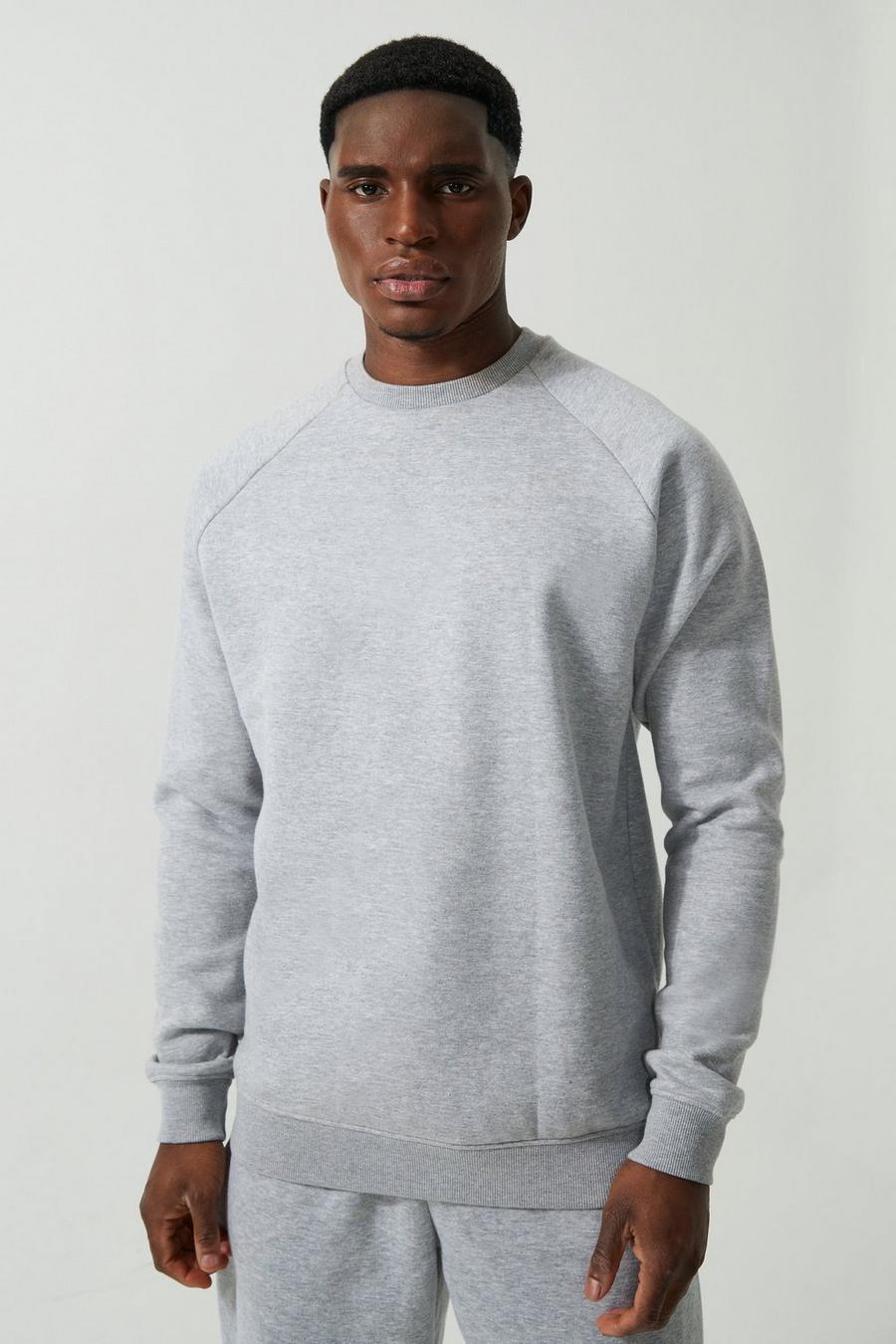 Tall Man Active Gym Raglan Sweatshirt, Grey marl image number 1