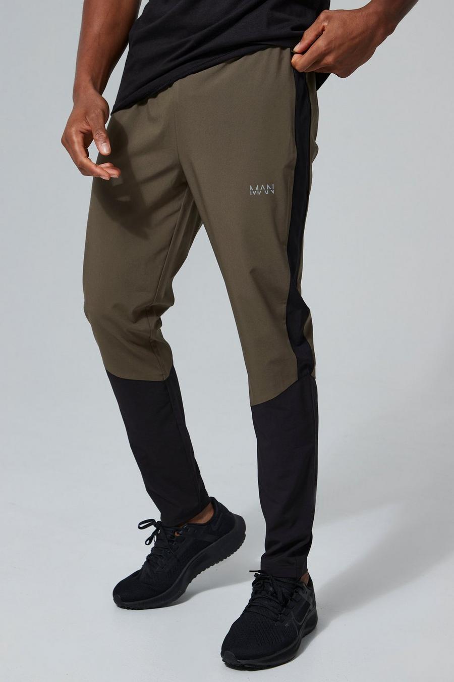 Khaki Man Active Two Tone Gym Joggers image number 1