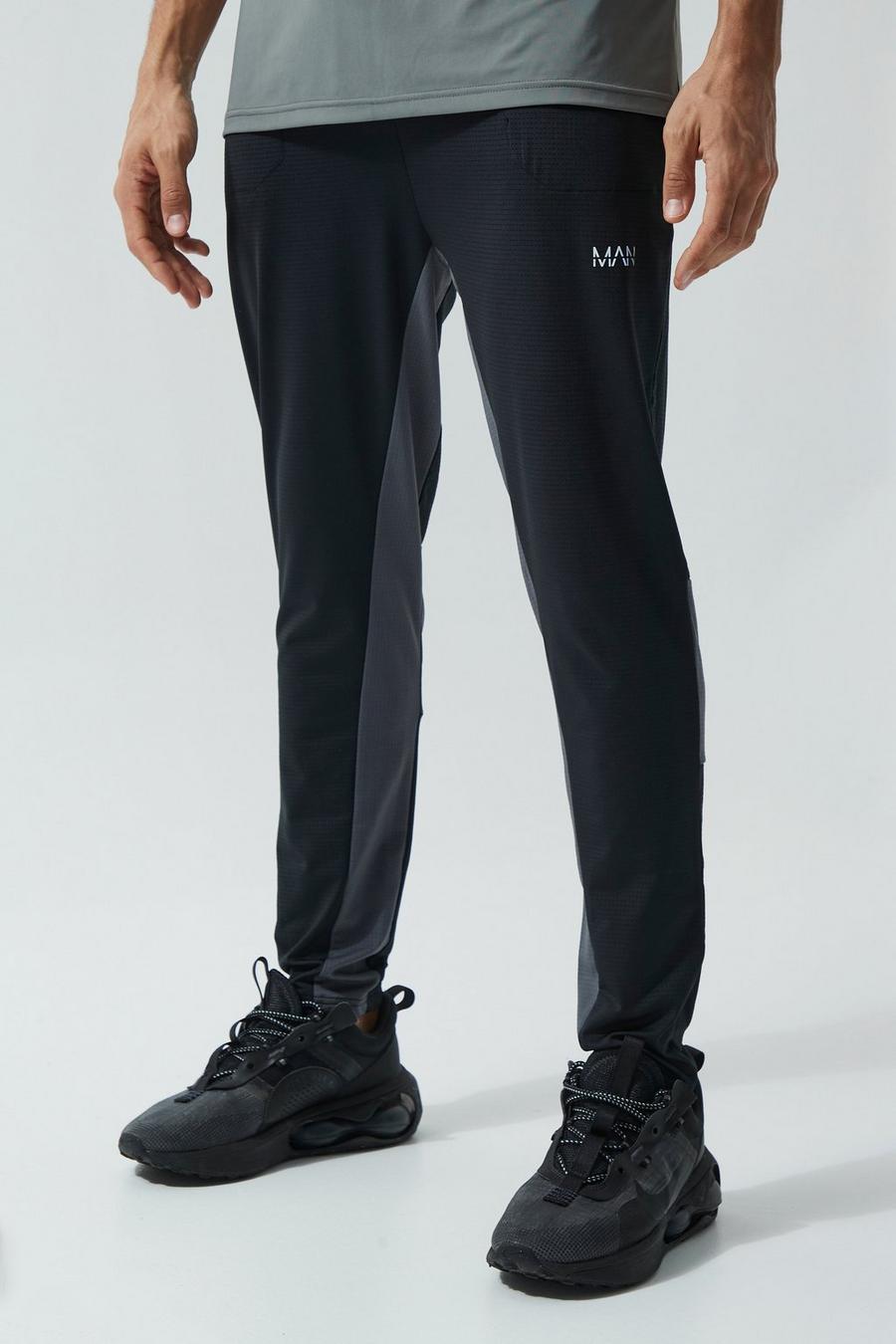 Black Tall Man Active Ultra Stretch Contrast Cropped Joggers image number 1