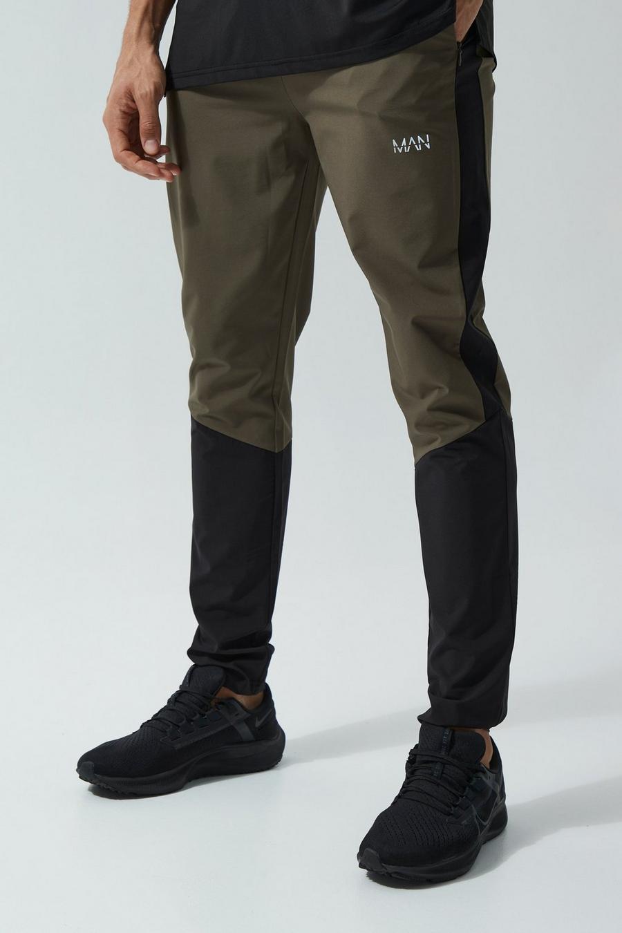 Khaki Tall Man Active Two Tone Gym Joggers image number 1