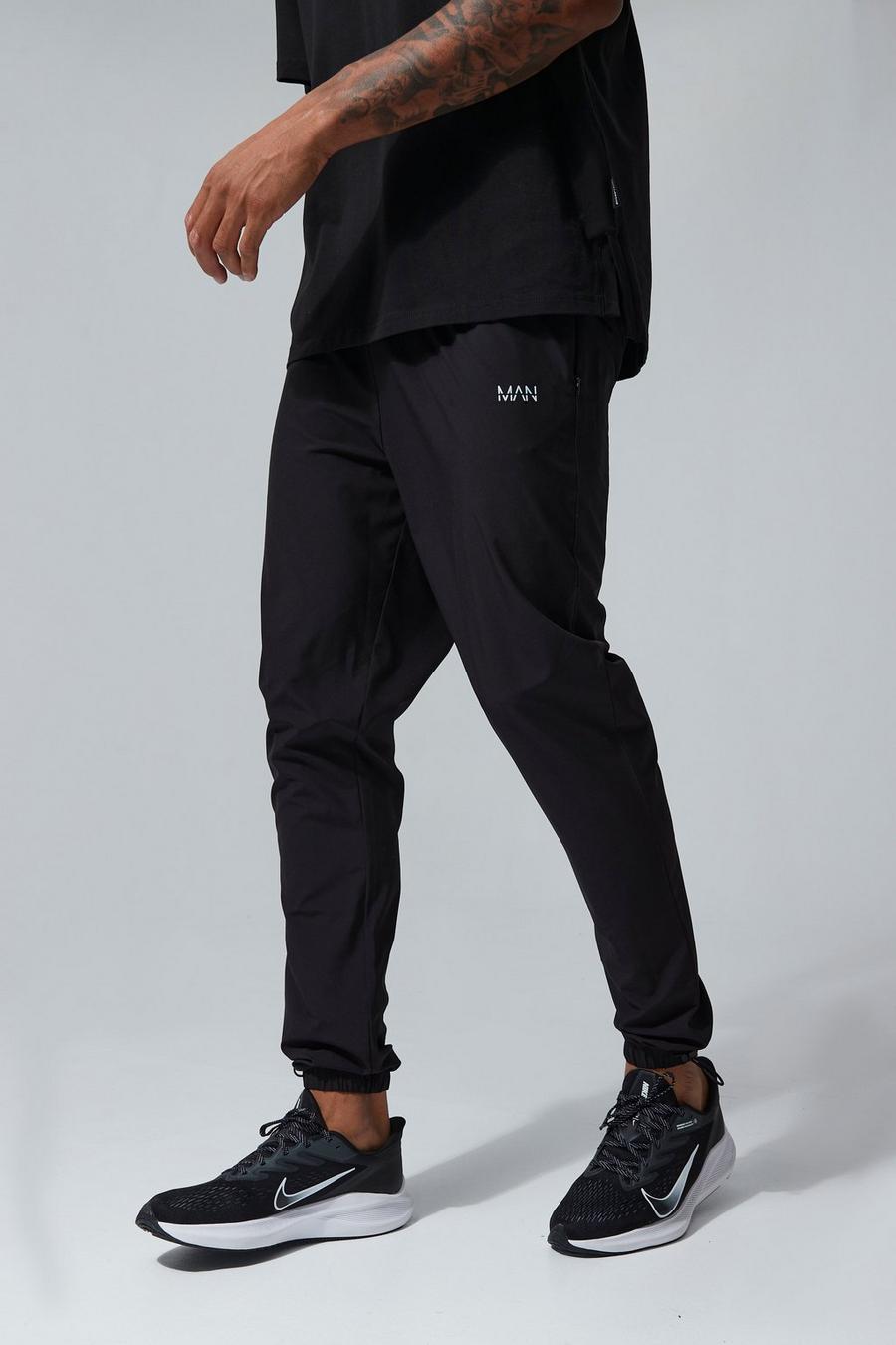 Black Tall Man Active Stretch Cargo Joggers With Deep Cuff image number 1