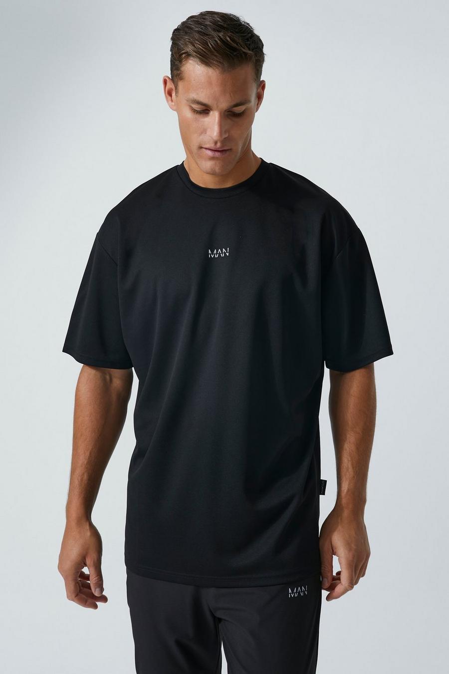 Black svart Tall MAN Active Oversized t-shirt i mesh