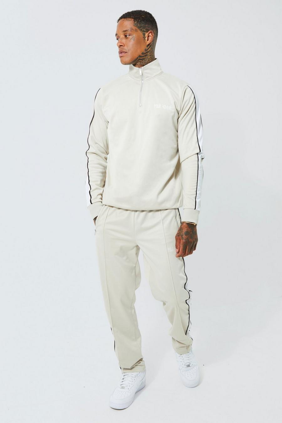 Stone Homme Side Panel Tricot Funnel Neck Tracksuit image number 1