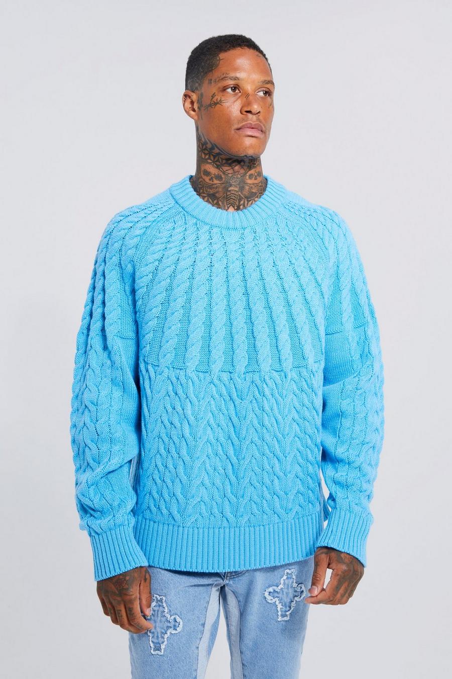 Extended Neck Cable Knitted Jumper