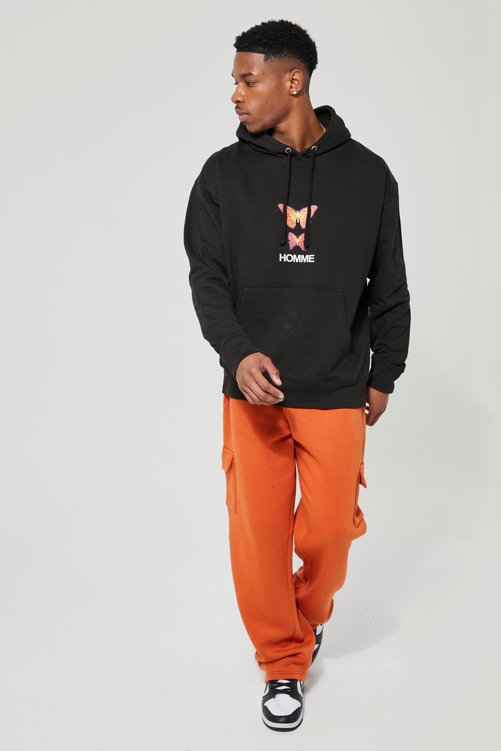 Loose Heat Front Graphic Hoodie