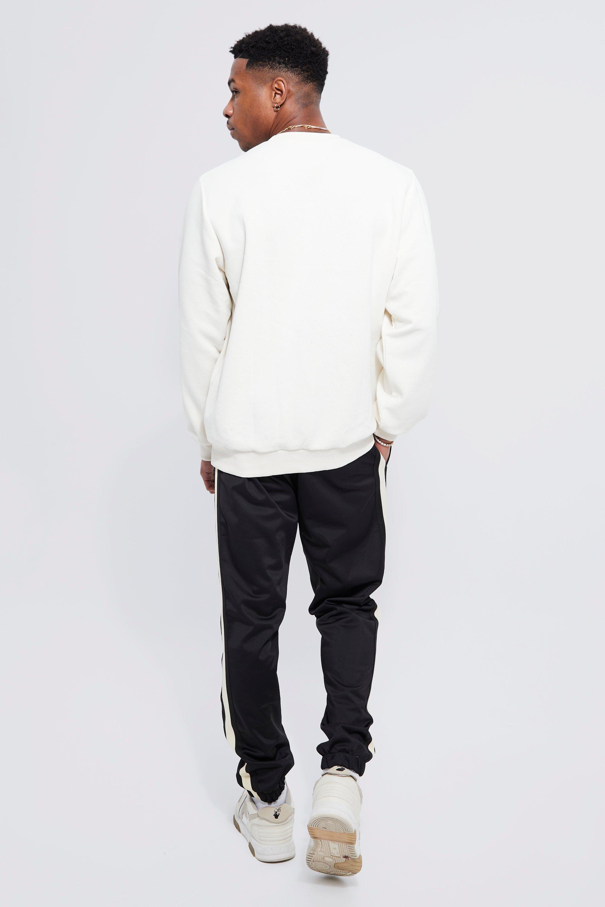 ASOS Tapered Cropped Jogger In Poly Tricot in Black for Men