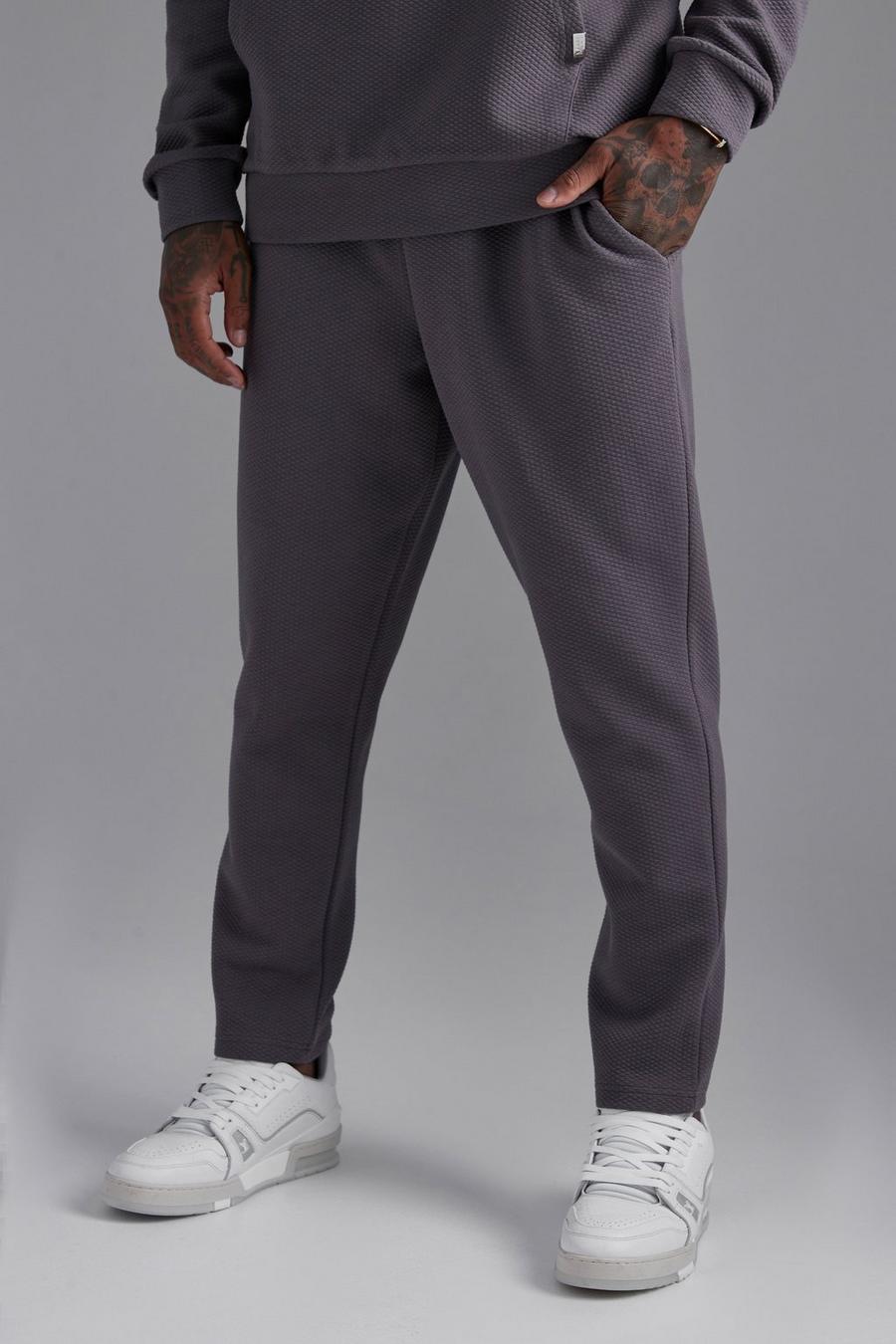 Dark grey Smart Mini Diamond Quilted Tapered Jogger image number 1