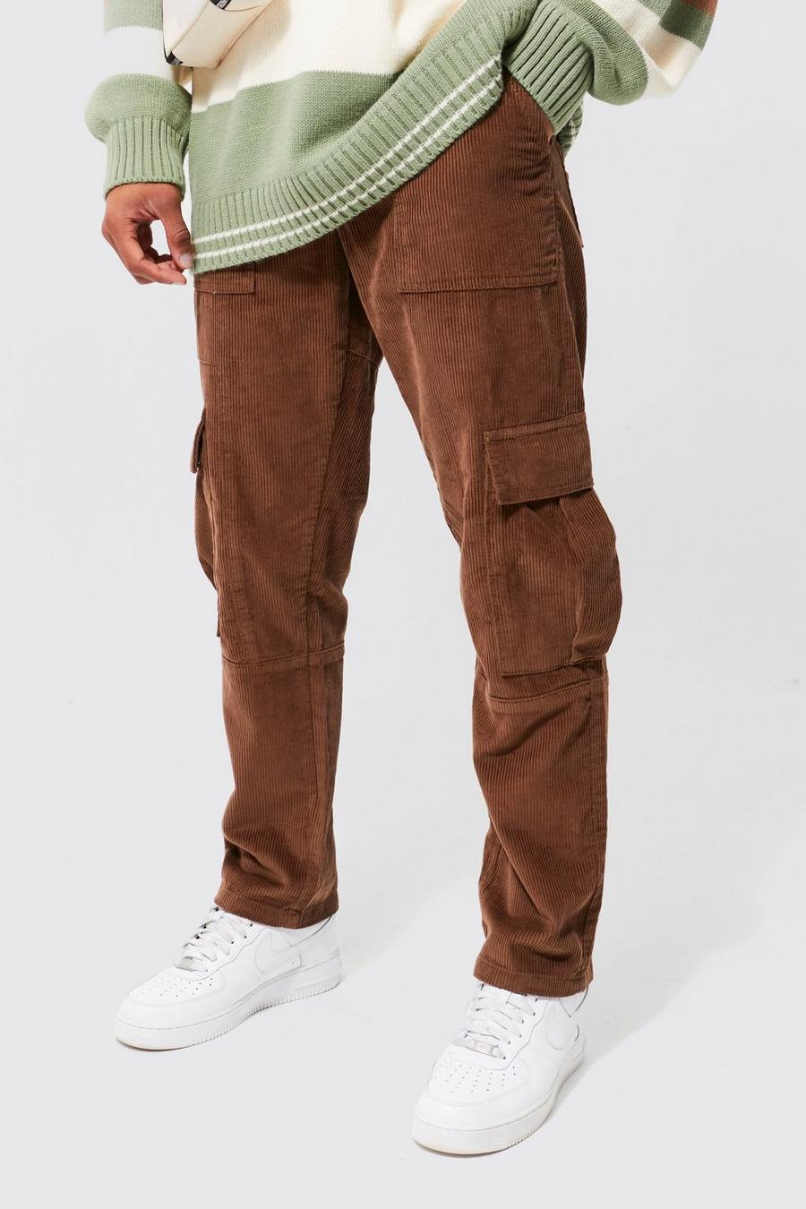Chocolate Corduroy Cargo Trouser image number 1