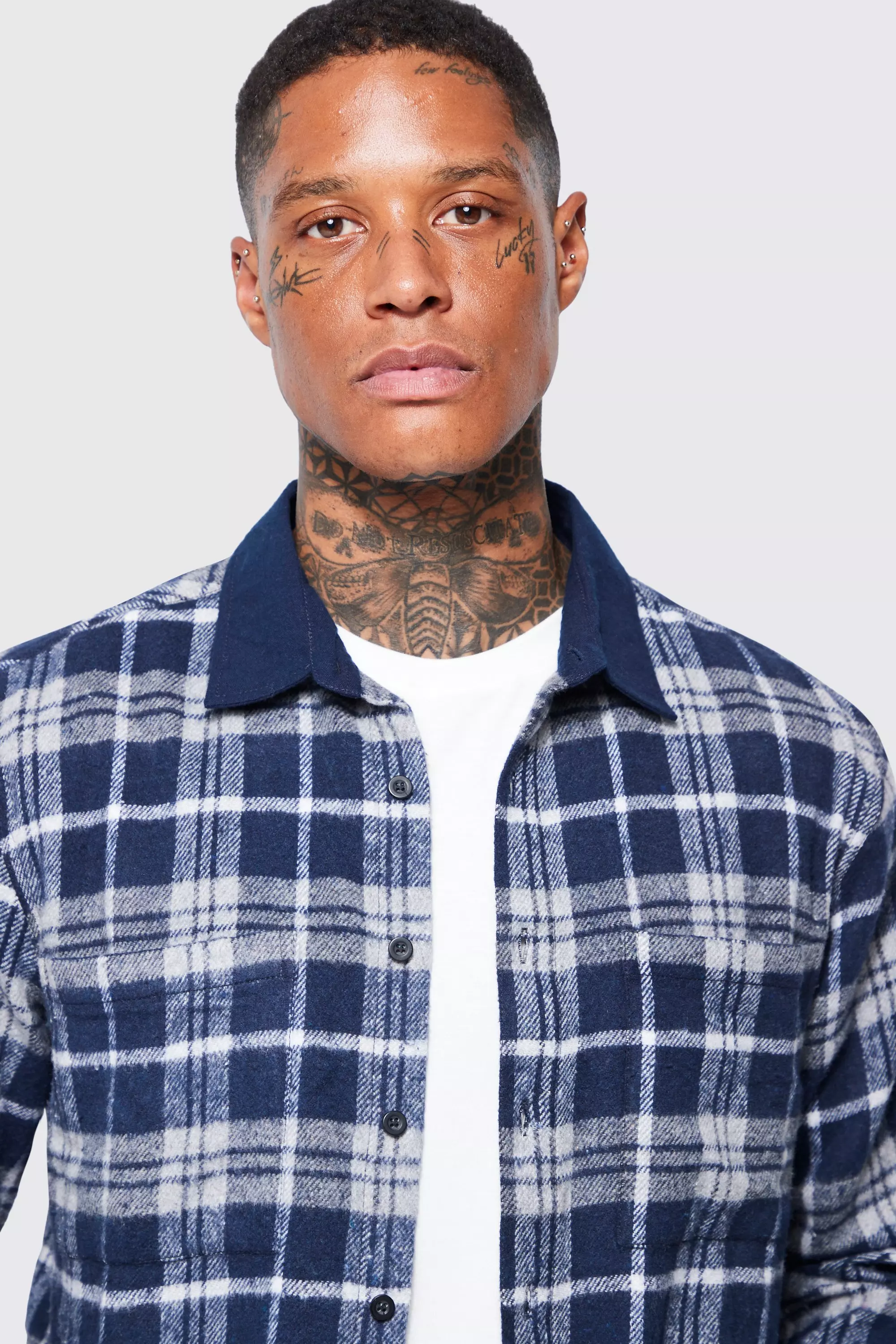 plain white flannel shirt