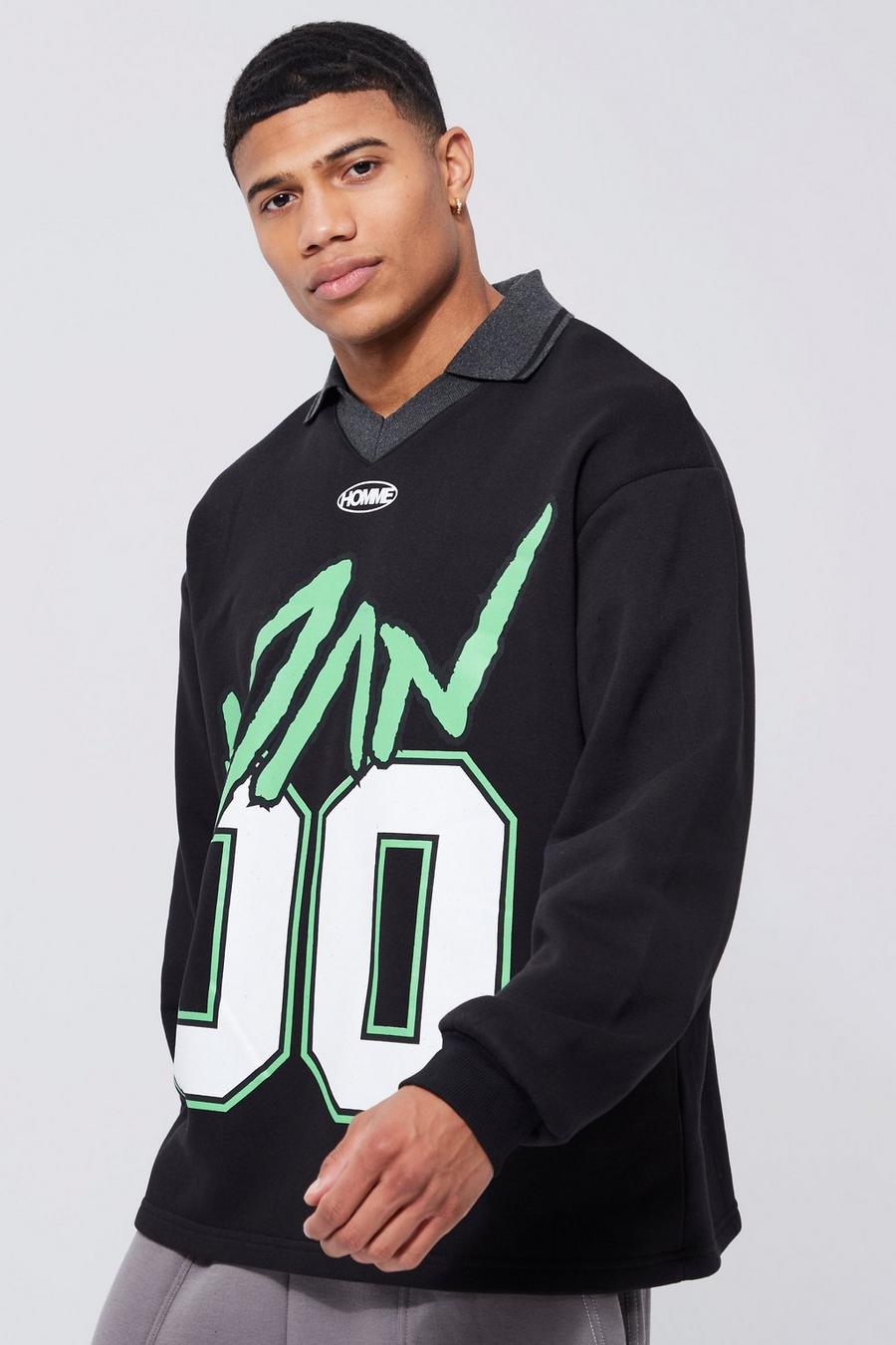 Black negro Oversized Man 00 Football Sweatshirt