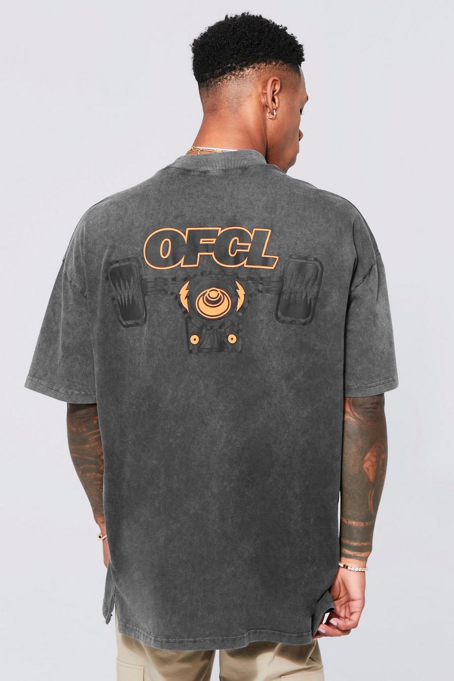 Charcoal Oversized Skate Graphic Washed T-shirt image number 1