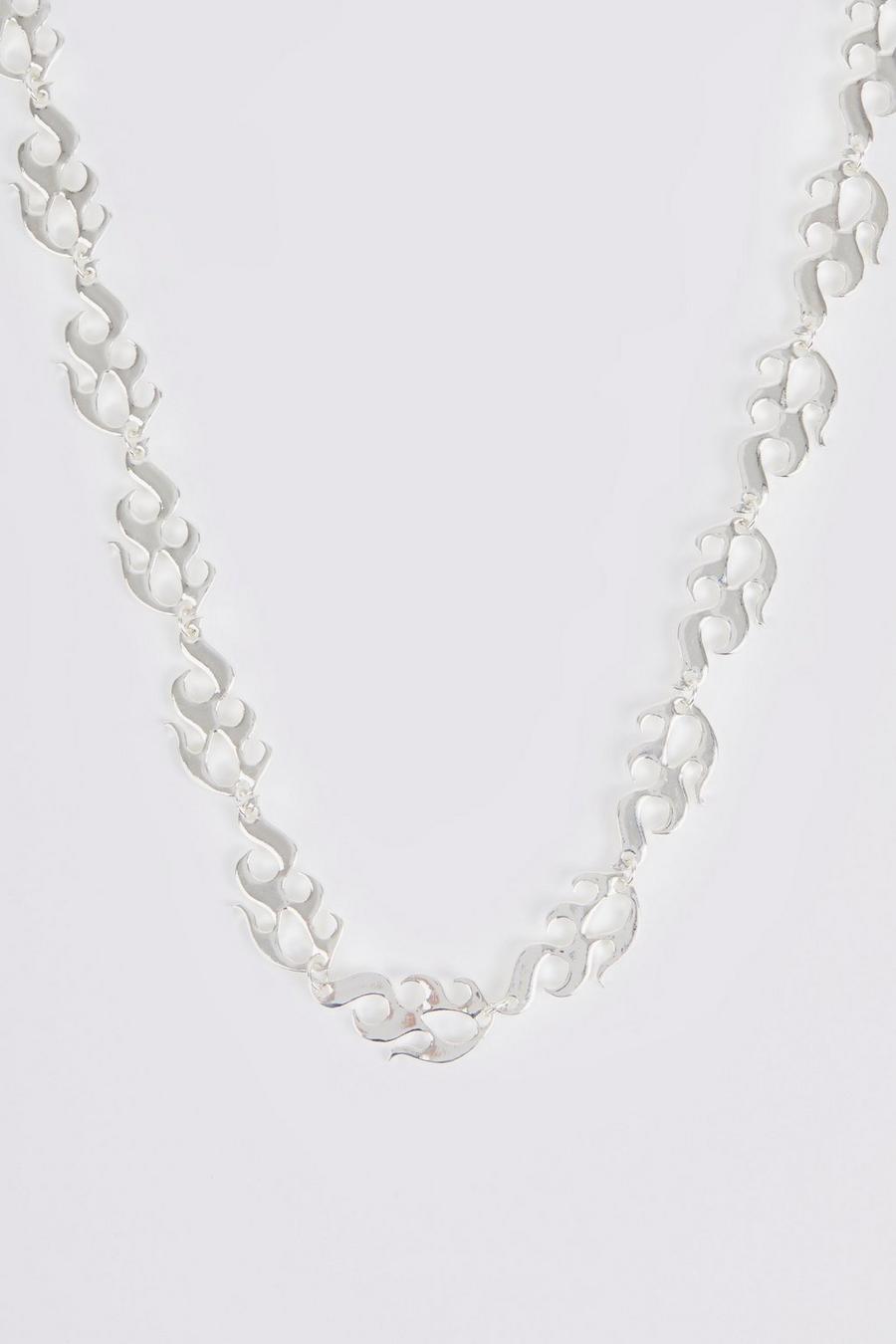 Silver Flame Link Necklace