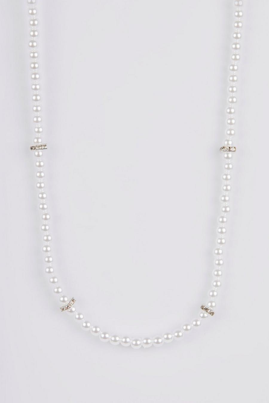 Collar con detalle de perla incrustada, Silver image number 1