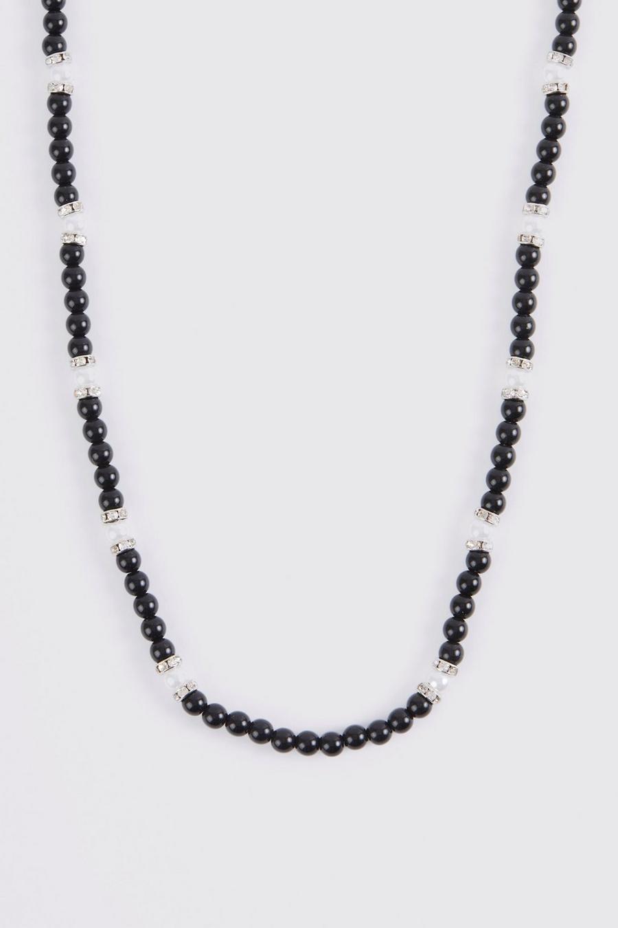 Collana con perle e perline, Black image number 1