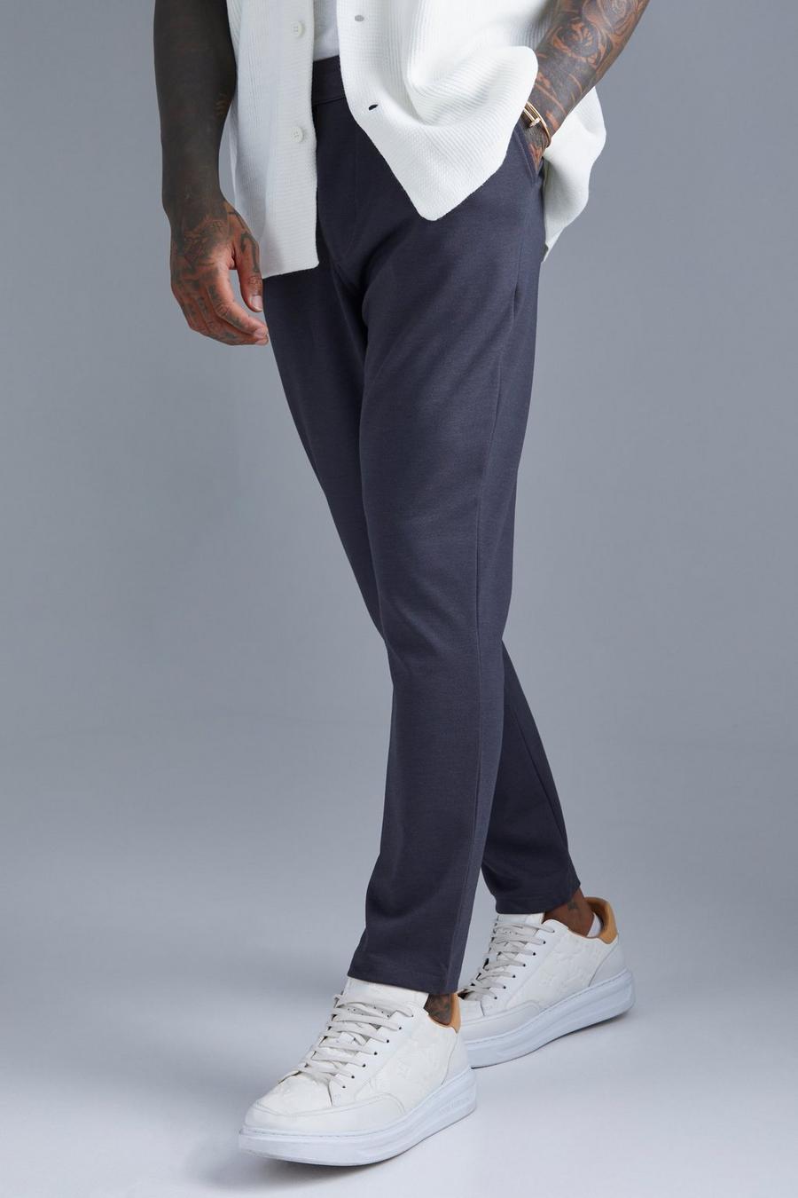 Charcoal grå Tapered Fit Fixed Waistband Jogger image number 1