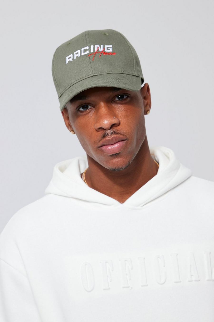 Khaki Homme Moto Embroidered Cap image number 1