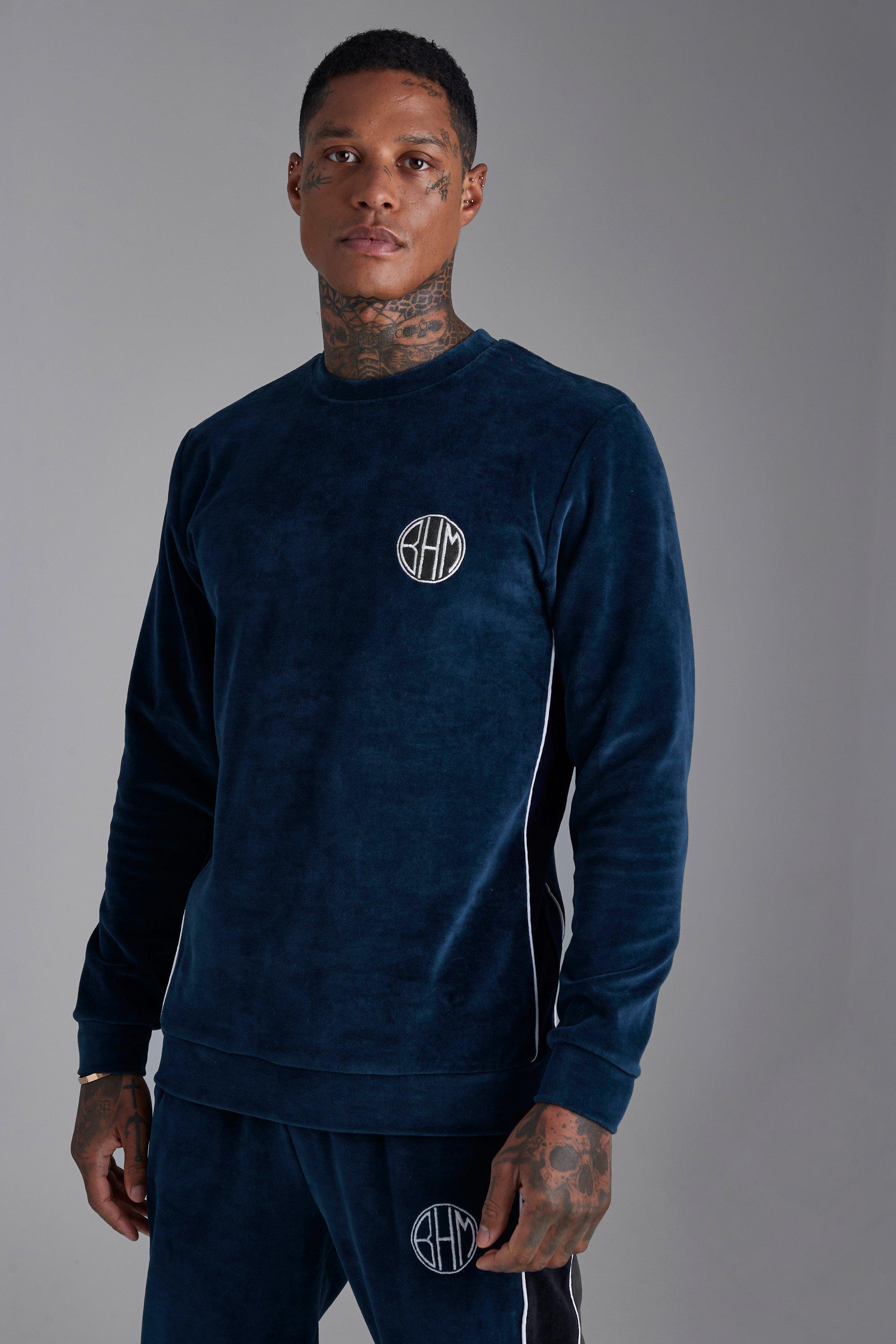 Mens hot sale velour pullover