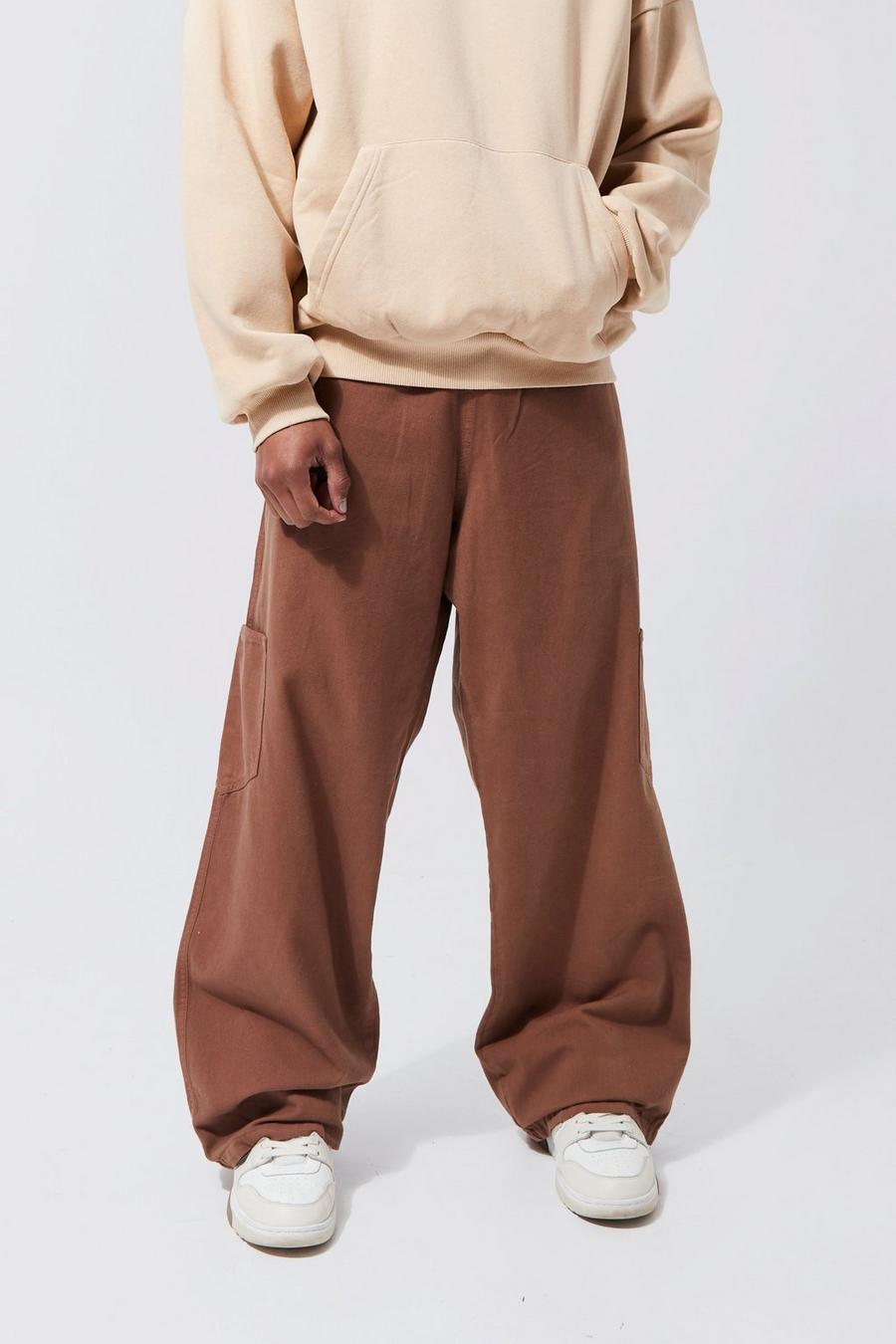 Tan Fixed Waist Wide Cargo Trouser image number 1