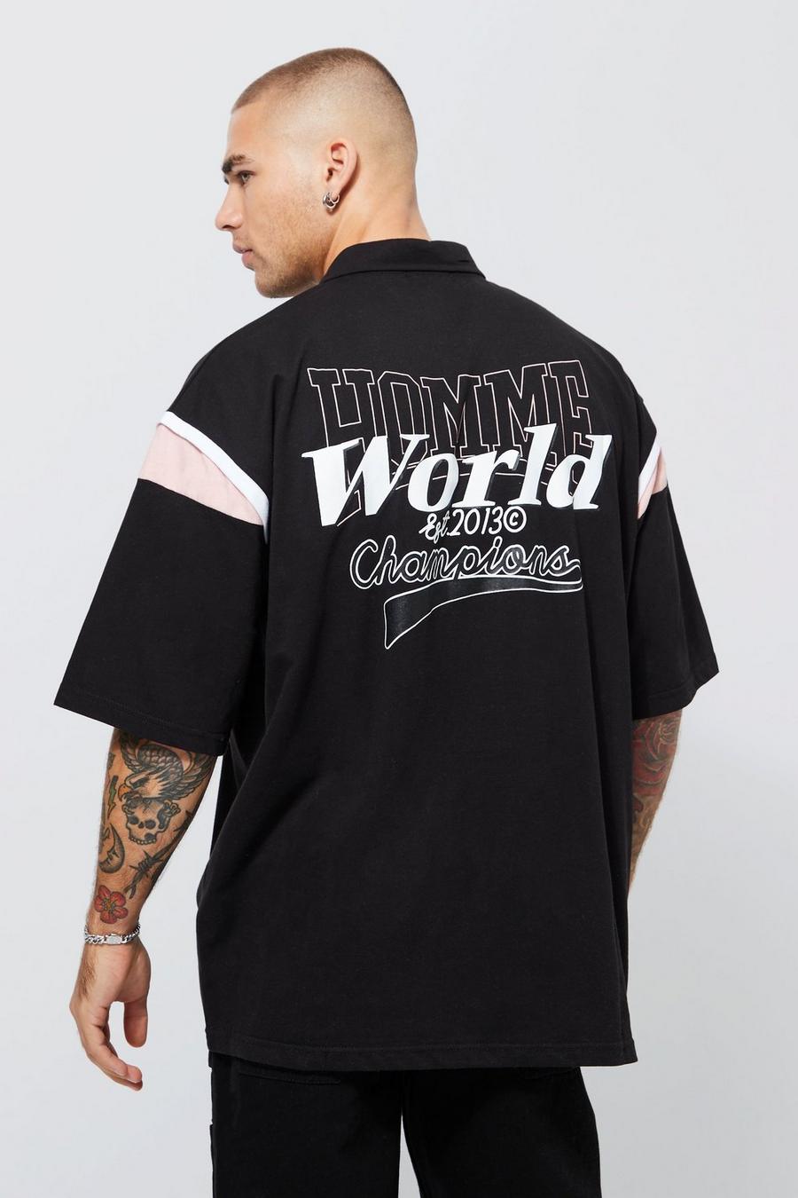 Black Heavyweight Oversized Ofcl Graphic Polo