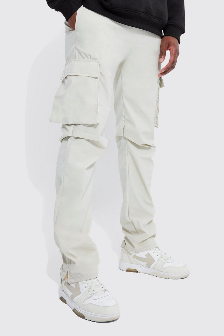 Taupe Tall Straight Leg Nylon Cargo Trouser   image number 1
