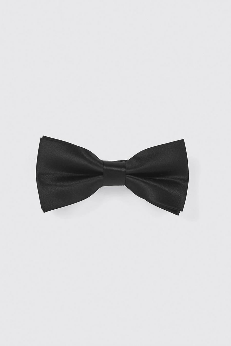 Black nero Plain Bow Tie