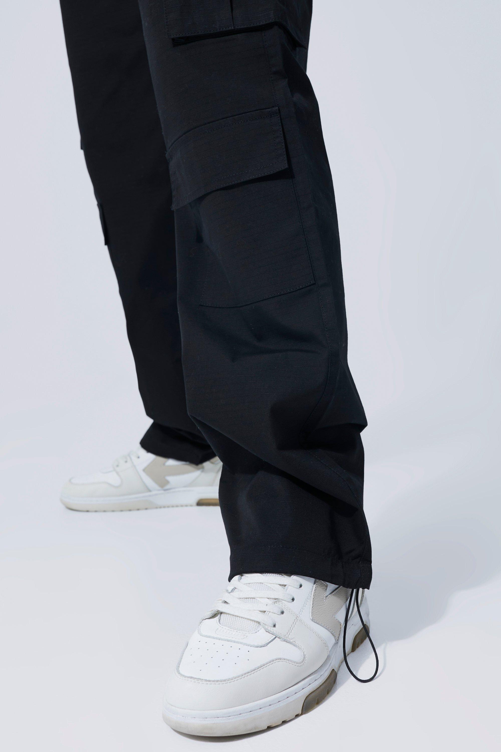 Relaxed Fit Twill Cargo Pants With Man Tab