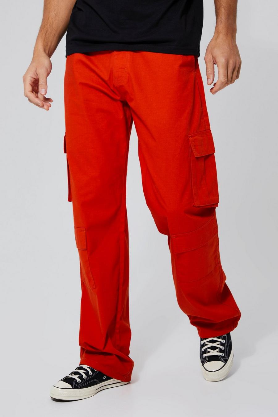 Orange Tall Oversized Ripstop Cargo Trouser  image number 1