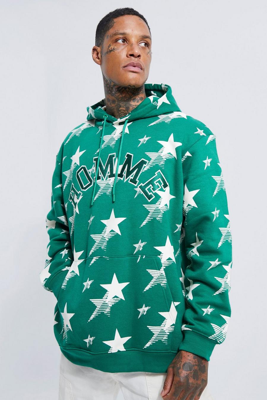 Forest Oversized Homme Star Hoodie image number 1