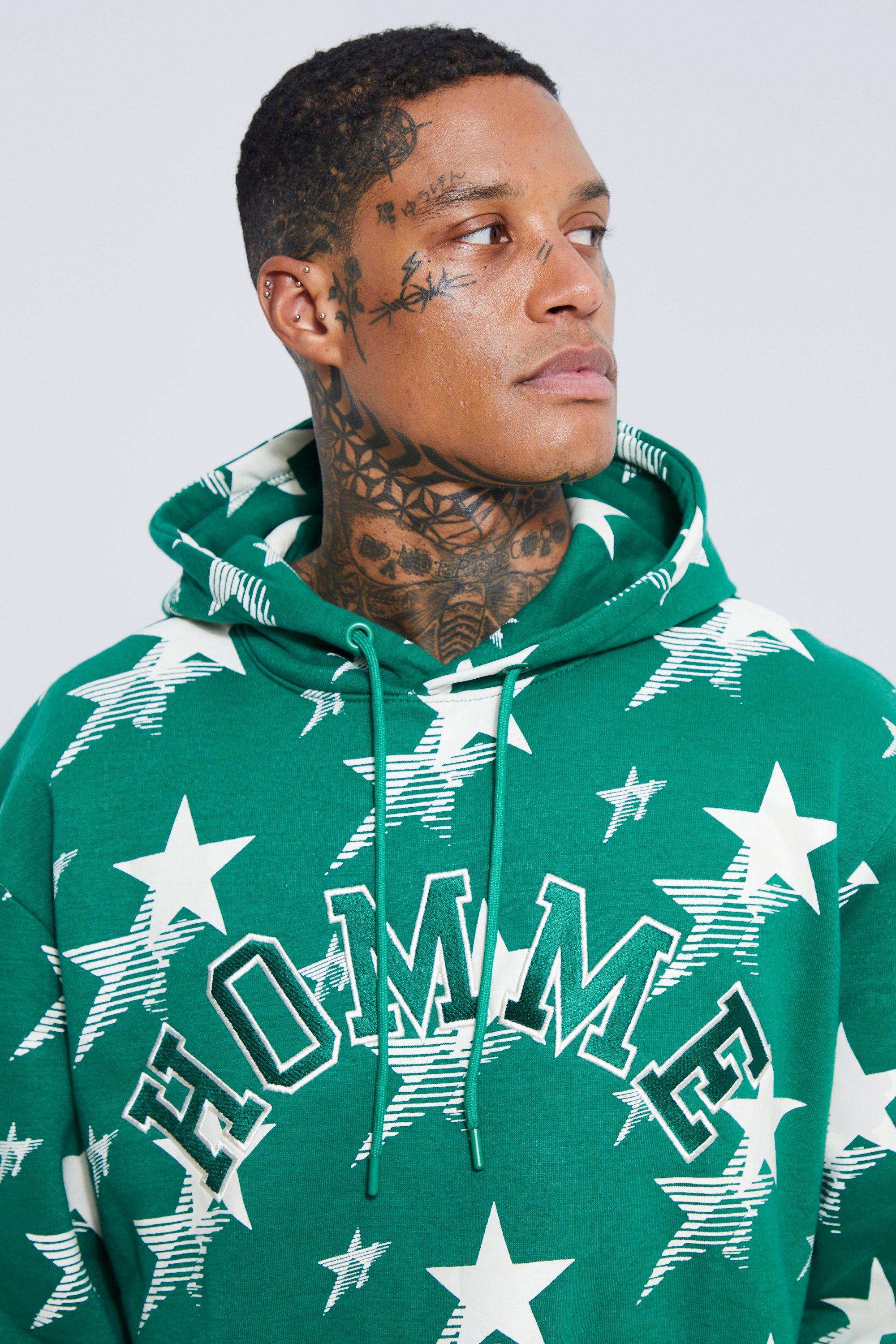 Green discount star hoodie