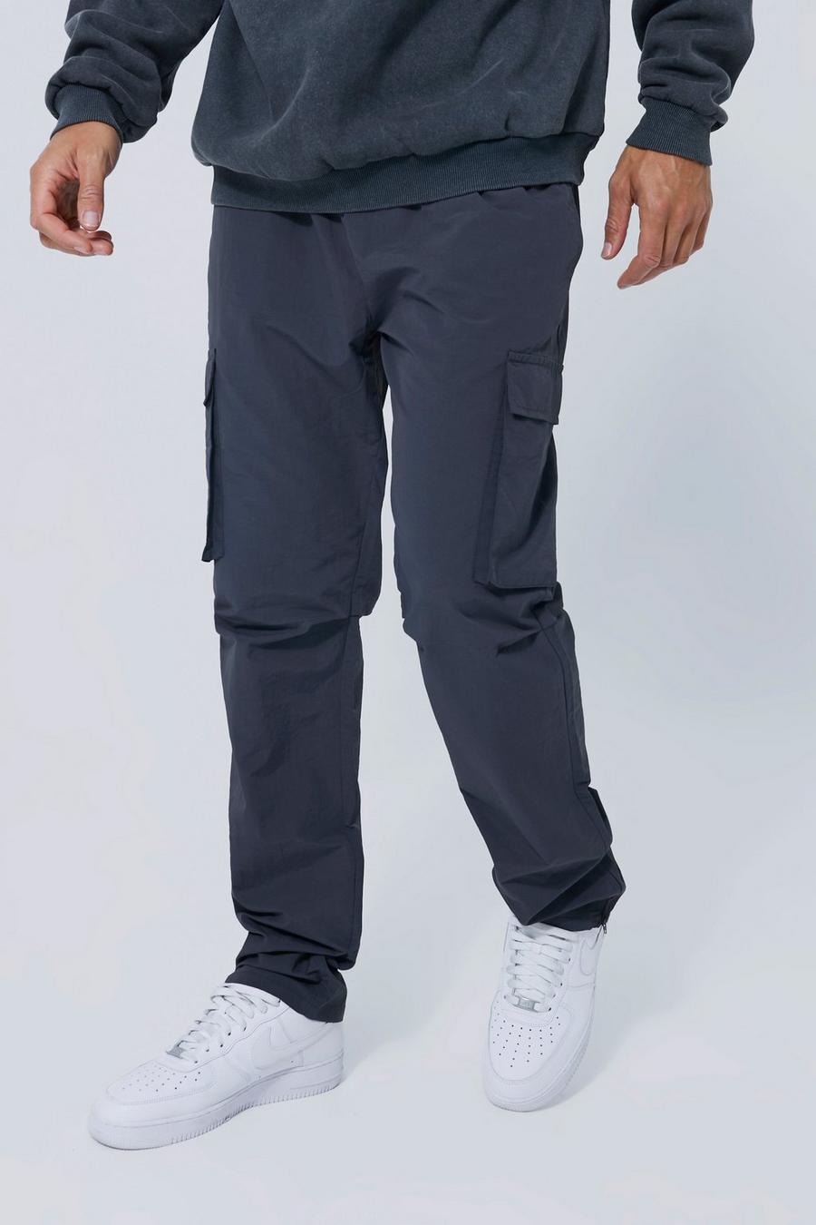 Pantaloni Cargo Tall dritti in nylon, Charcoal gris