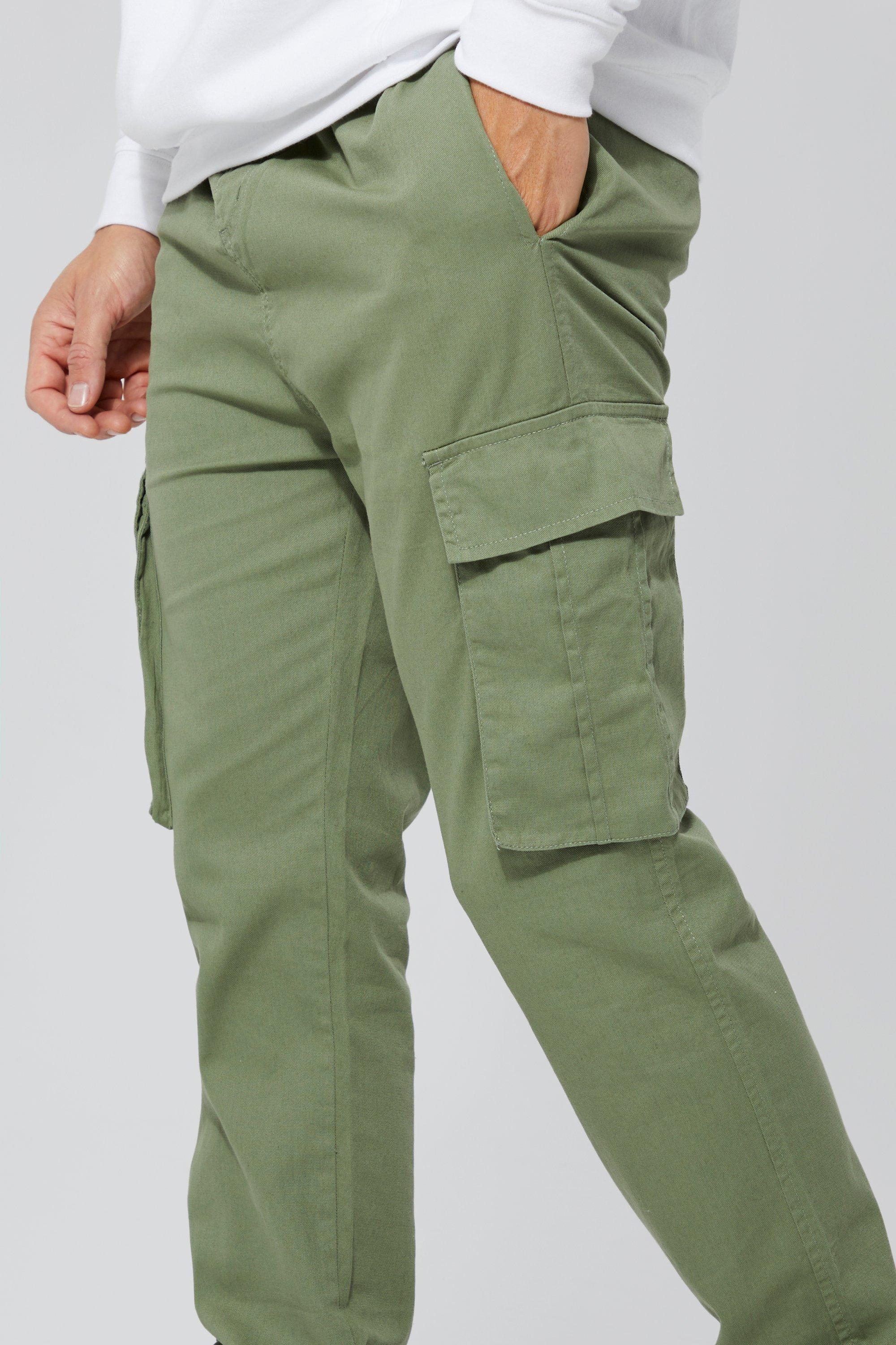 Elasticated Waist Slim Twill Pants