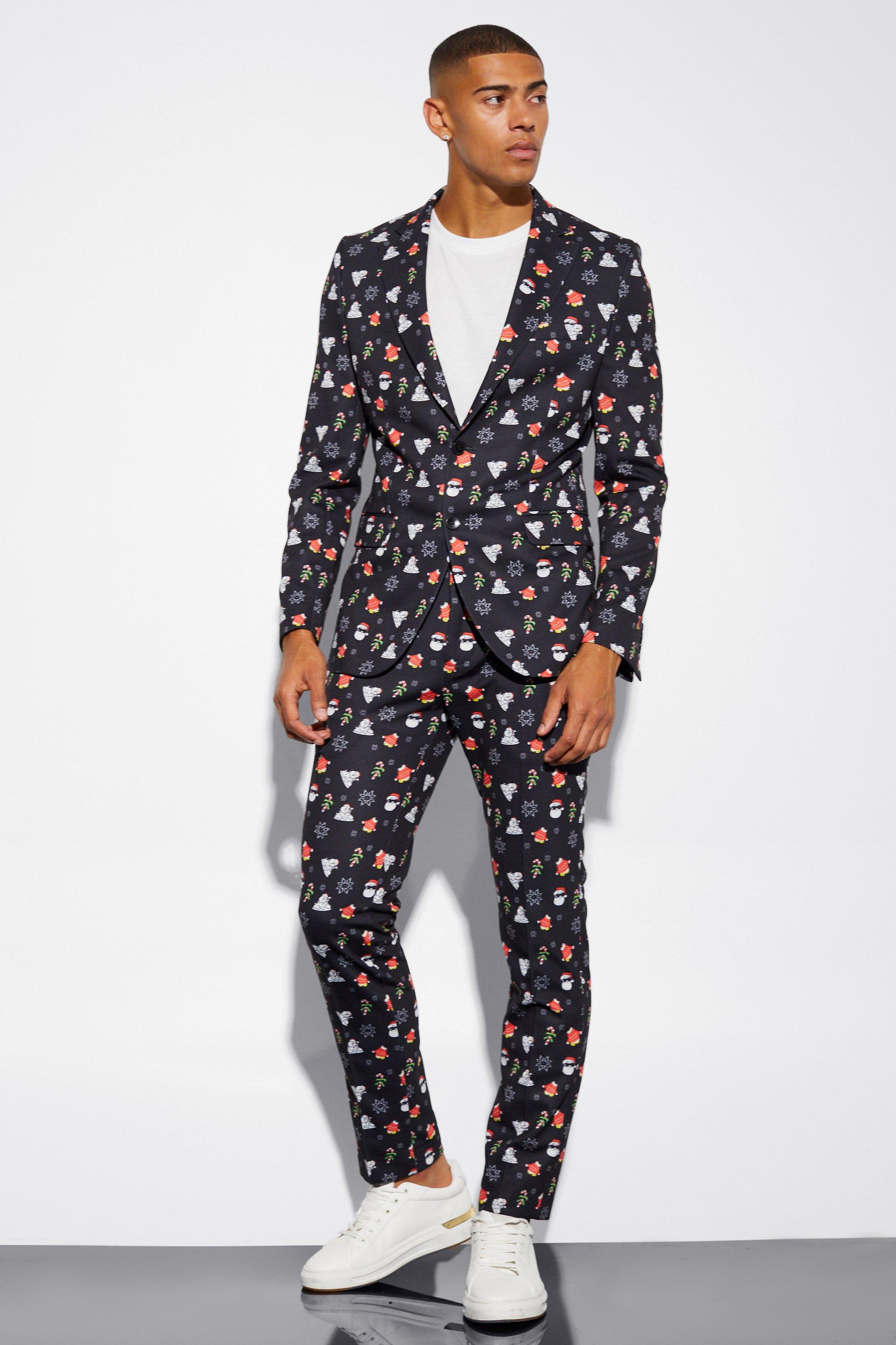 Christmas print clearance suit