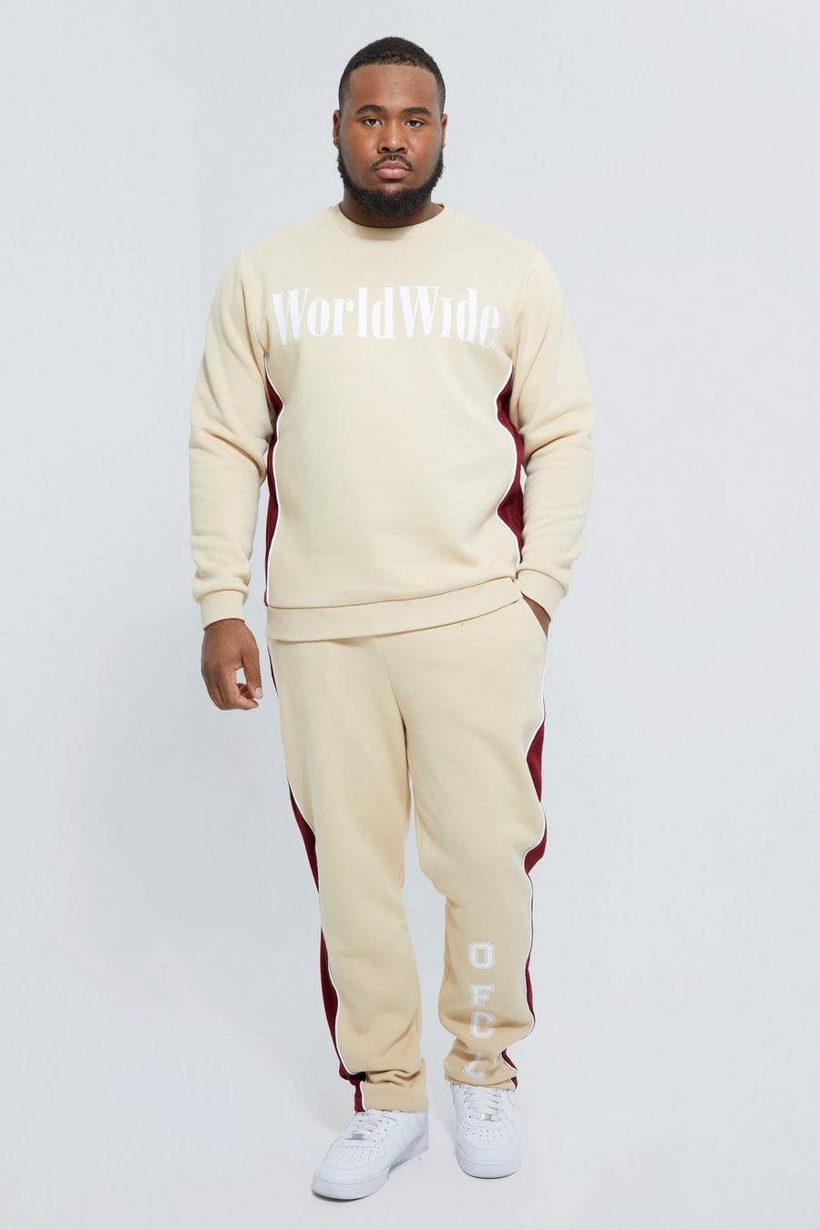 Sand Plus Sweater Tracksuit With Velour Panel  image number 1