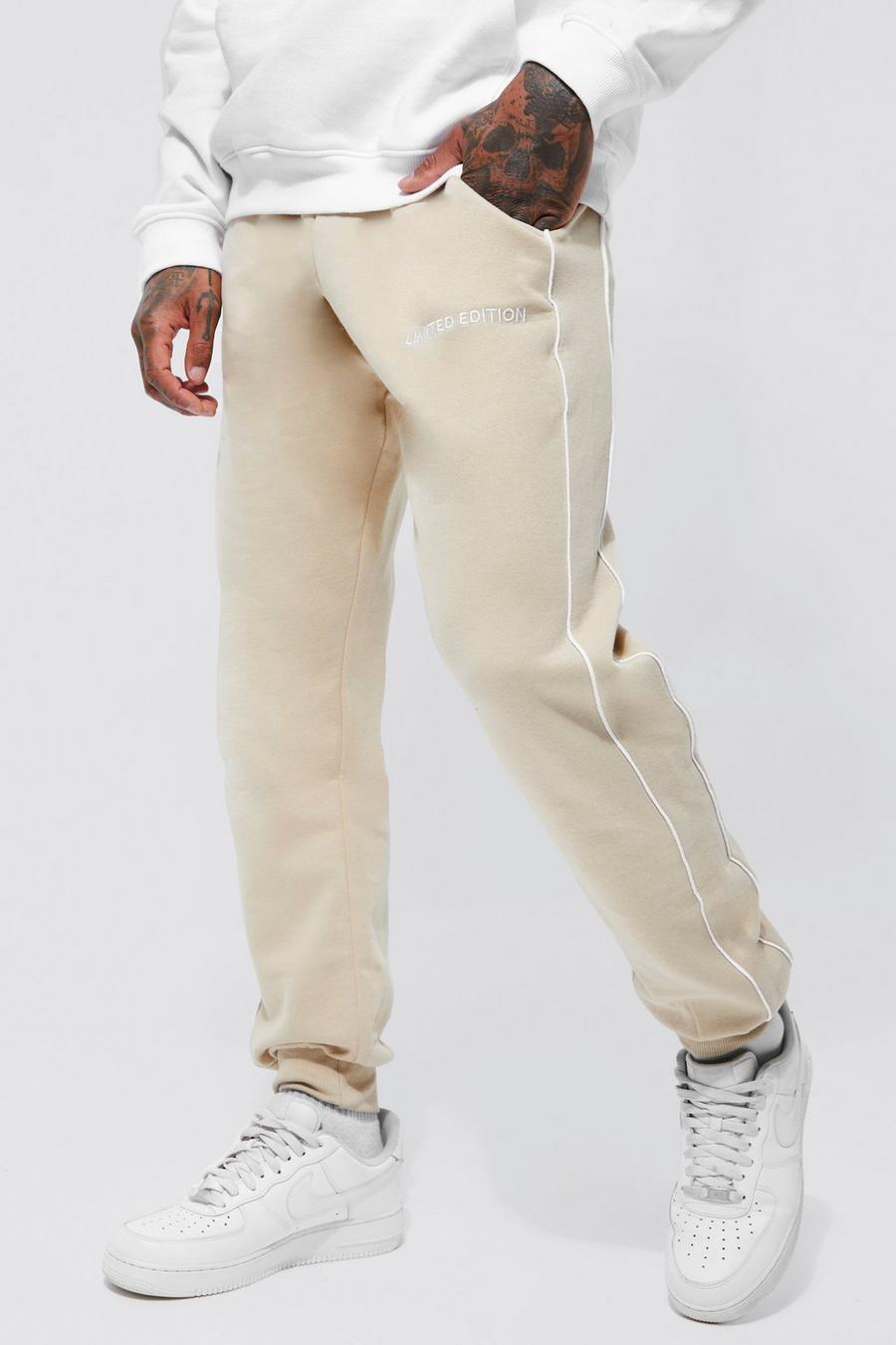 Pantaloni tuta Slim Fit Limited con cordoncino, Sand beige