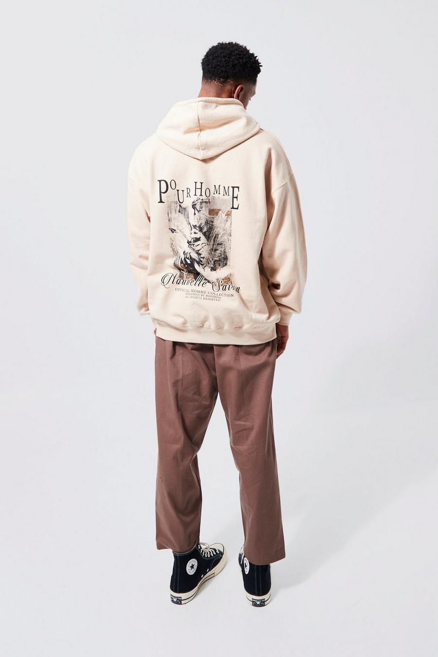 Sand Oversized Nouvelle Statue Graphic Hoodie image number 1