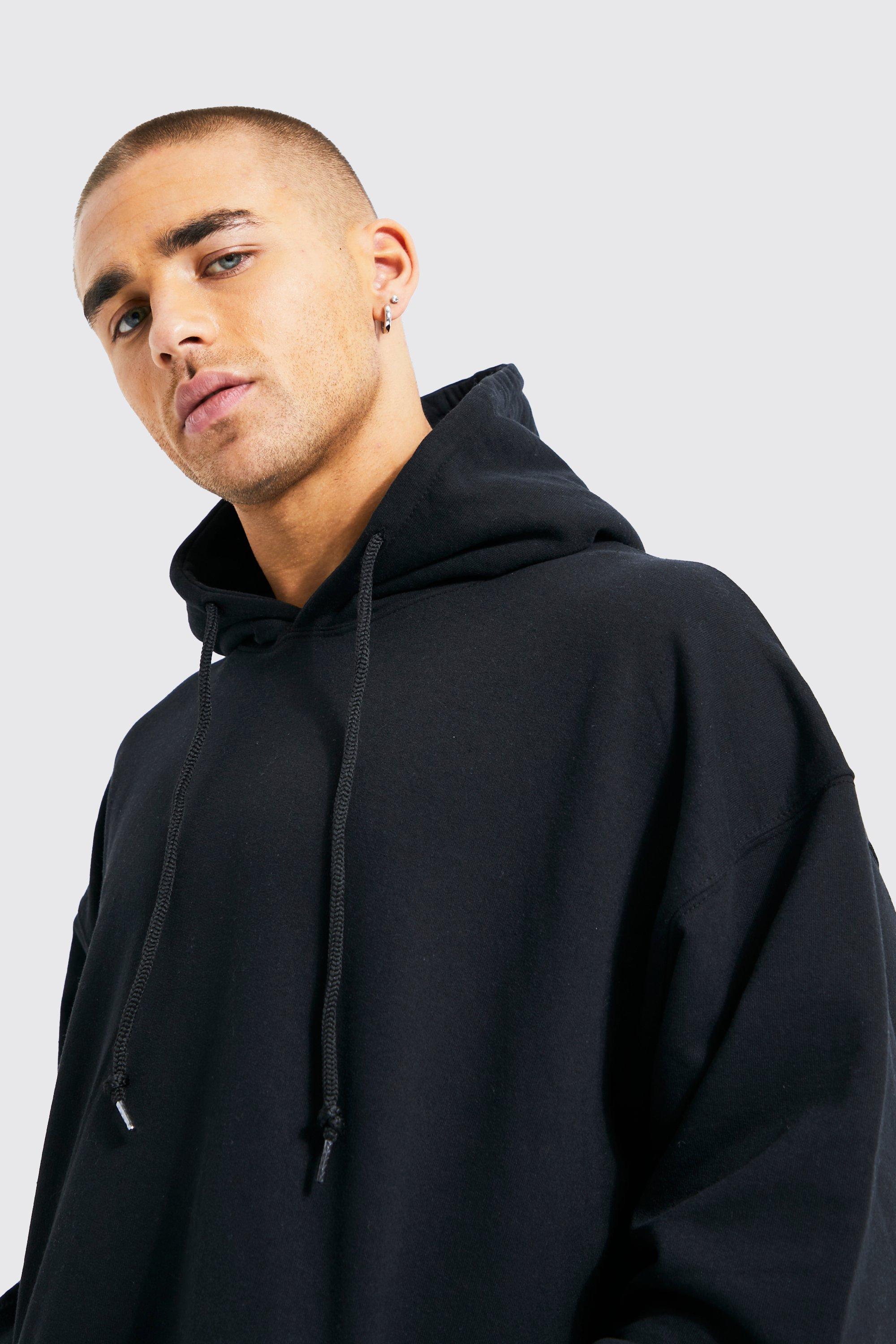 Black hoodie boohoo deals