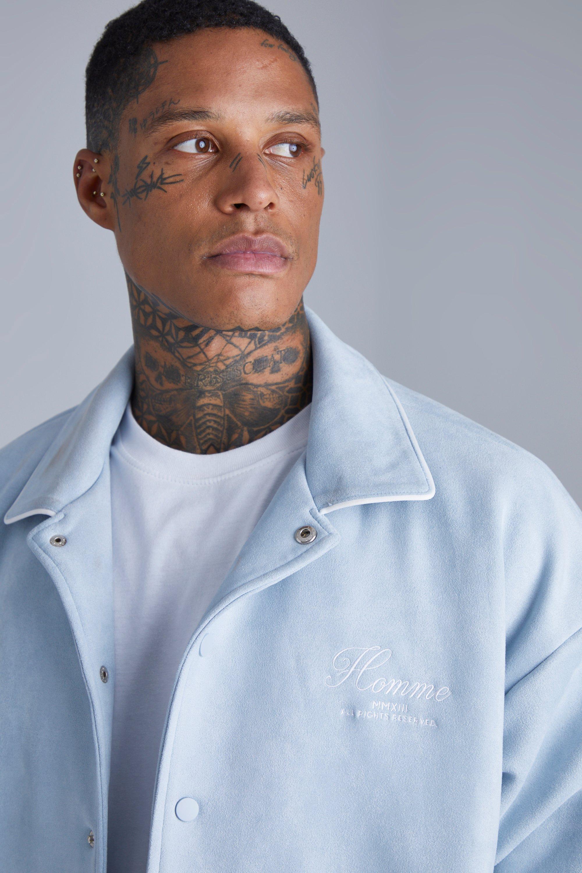 Blue Collared Baseball Jacket