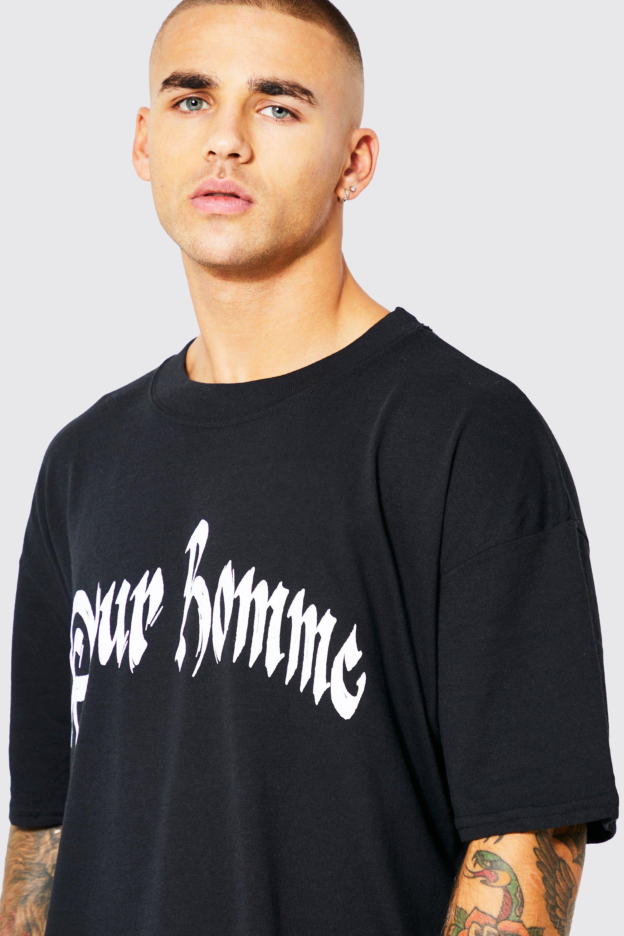 boohoo Men's Oversized Space Back Print T-Shirt