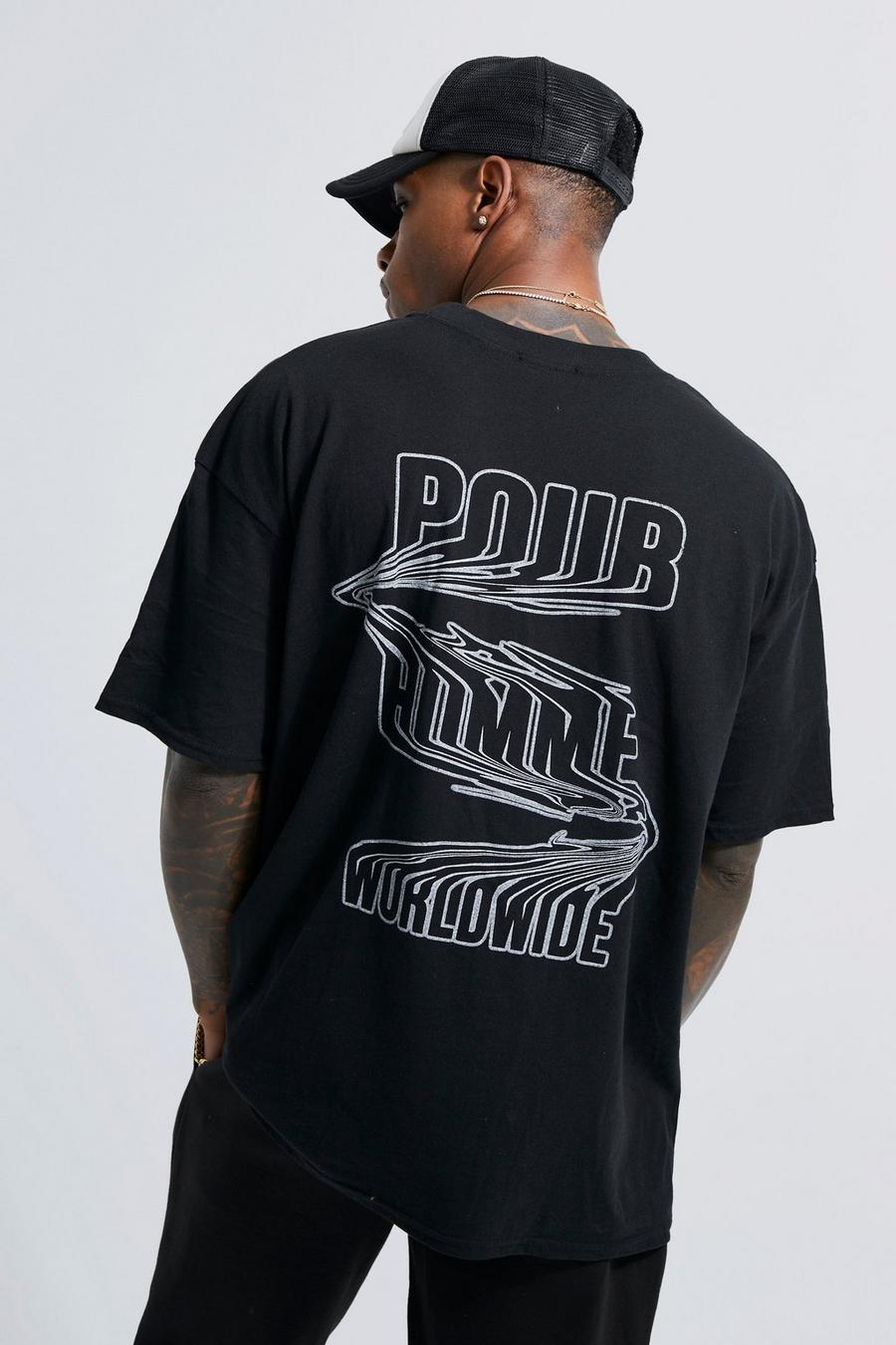 T-shirt oversize à slogan Homme, Black image number 1