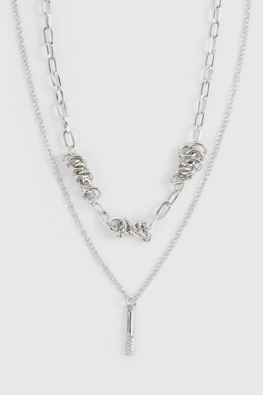 Collana con pendente e dettaglio in perla, Silver image number 1