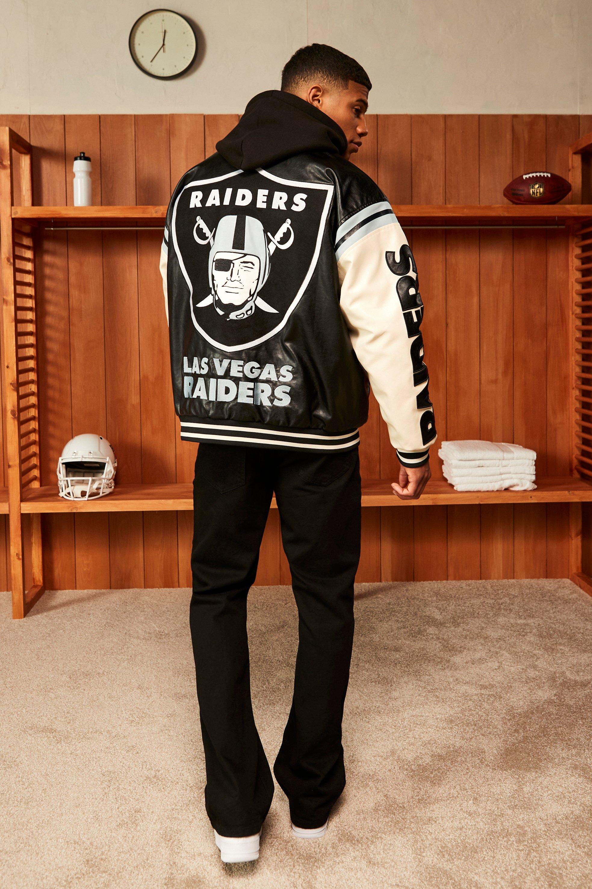 Las Vegas Raiders Oversized Leather Varsity Jacket