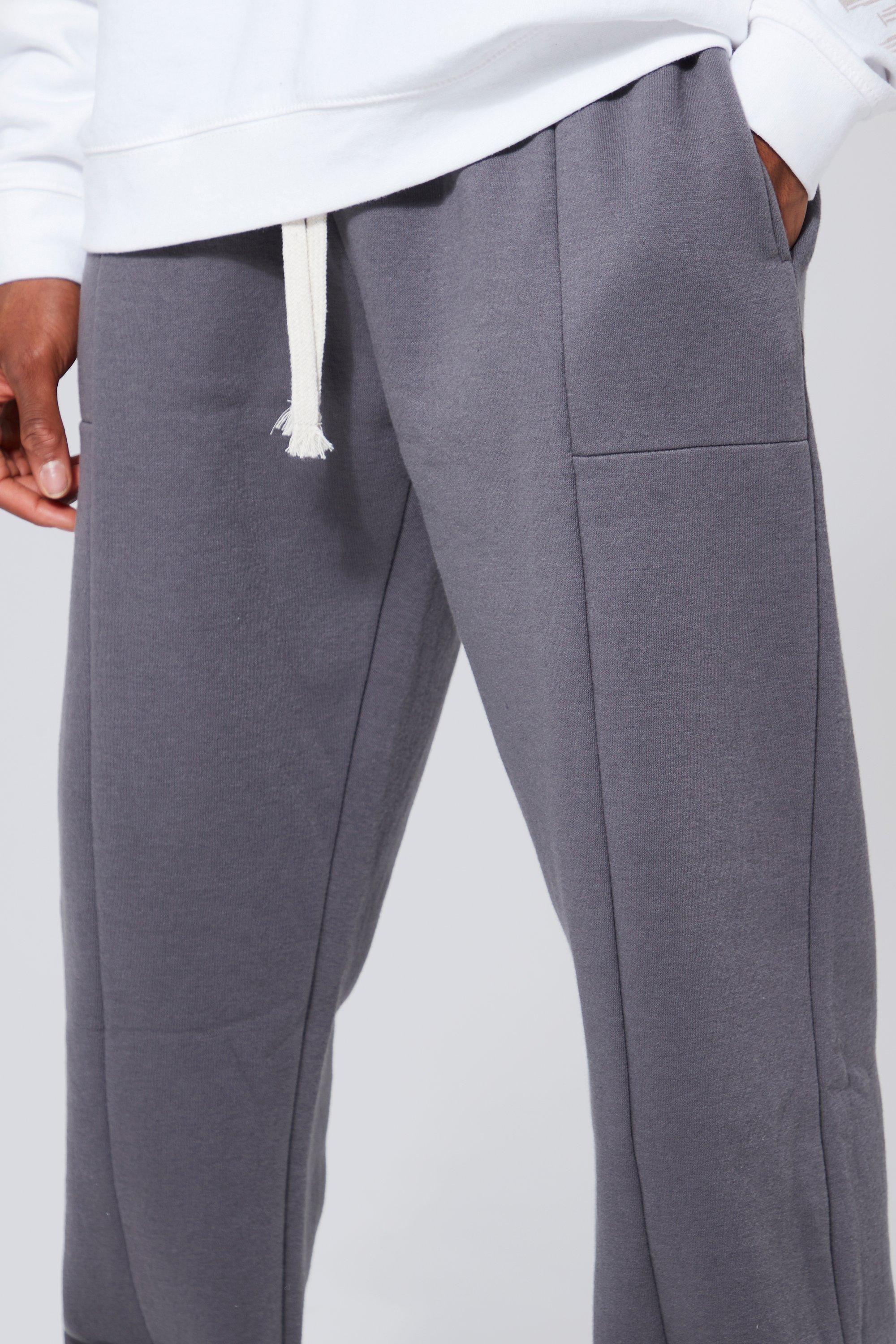 Relaxed Cut Sew Panelled Zip Hem Jogger boohoo IE