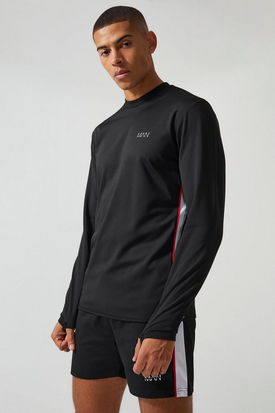 Man Active Trainings-Sweatshirt, Black image number 1